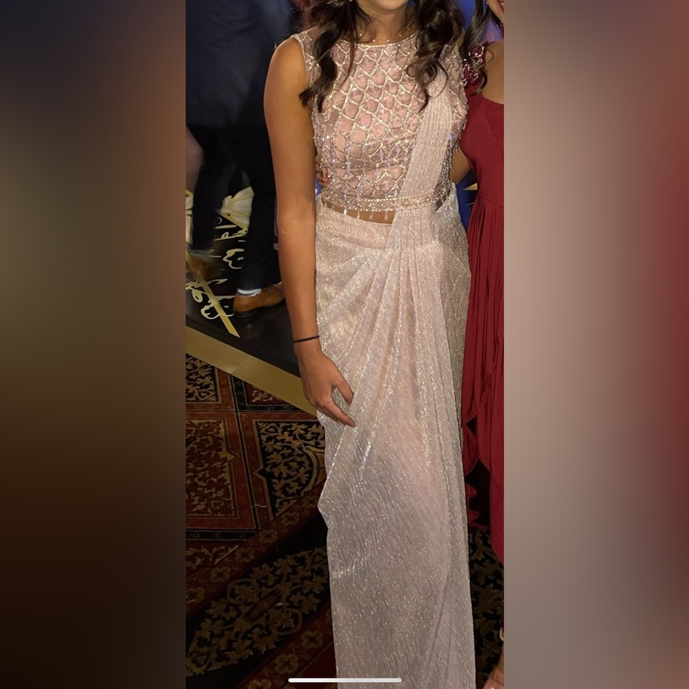 Pleated saree suit
